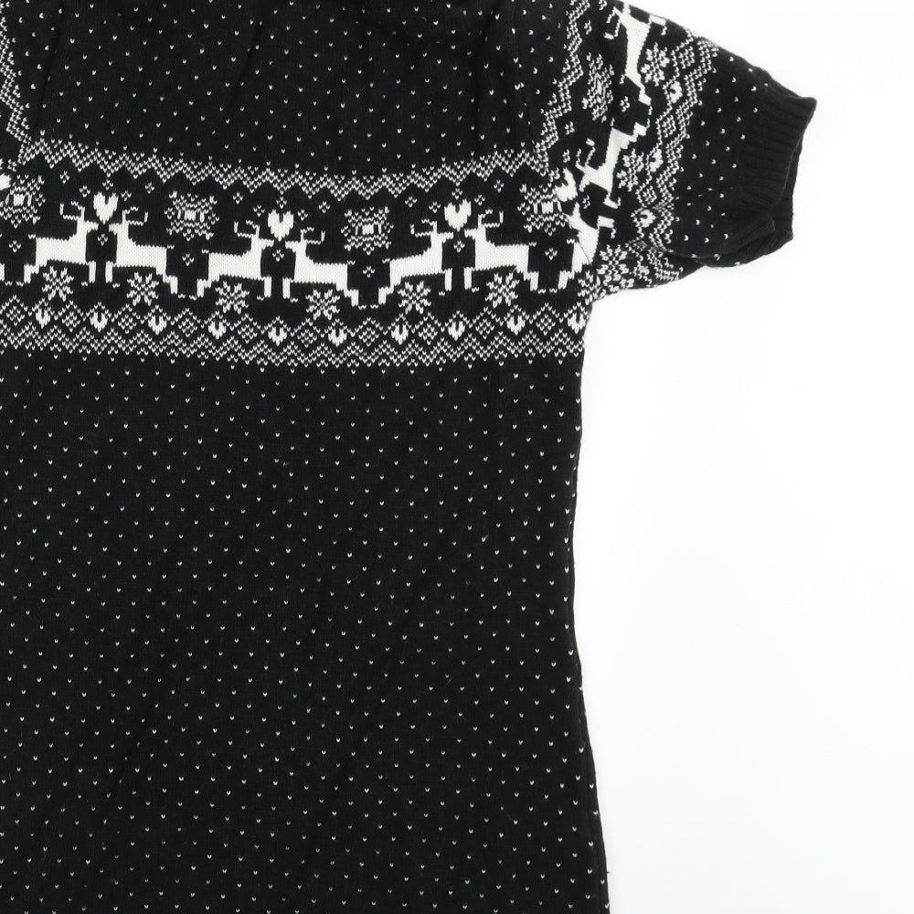 Store Twenty One Girls Black Polka Dot  Pullover Jumper Size 13 Years