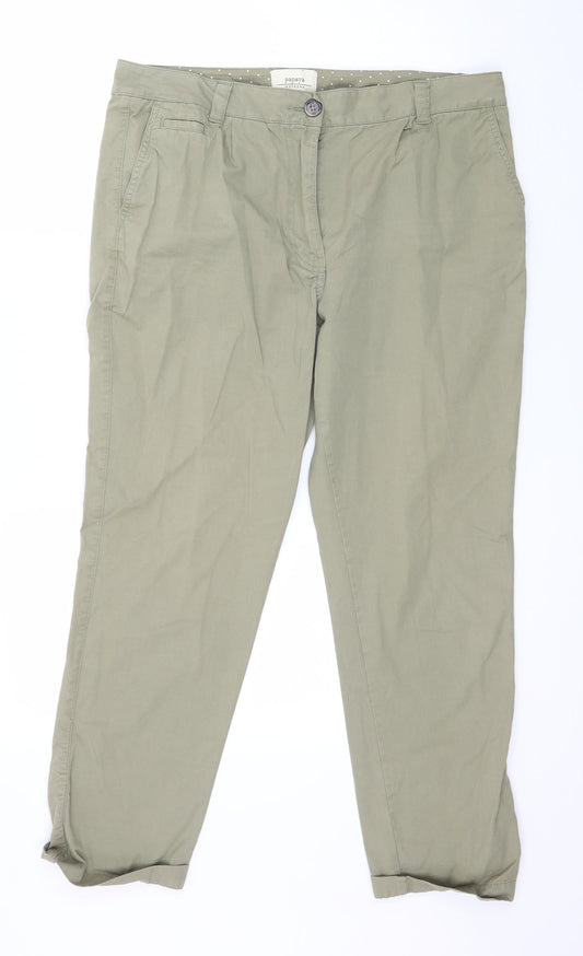 Womens UK Size 16 Papaya Regular Fit  Green Trousers