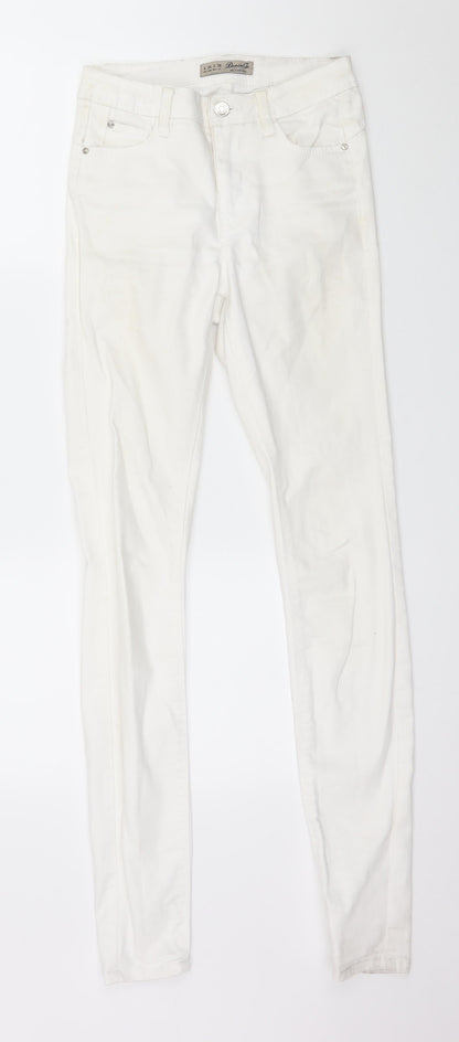 Denim & Co. Womens White  Denim Skinny Jeans Size 6 L30 in