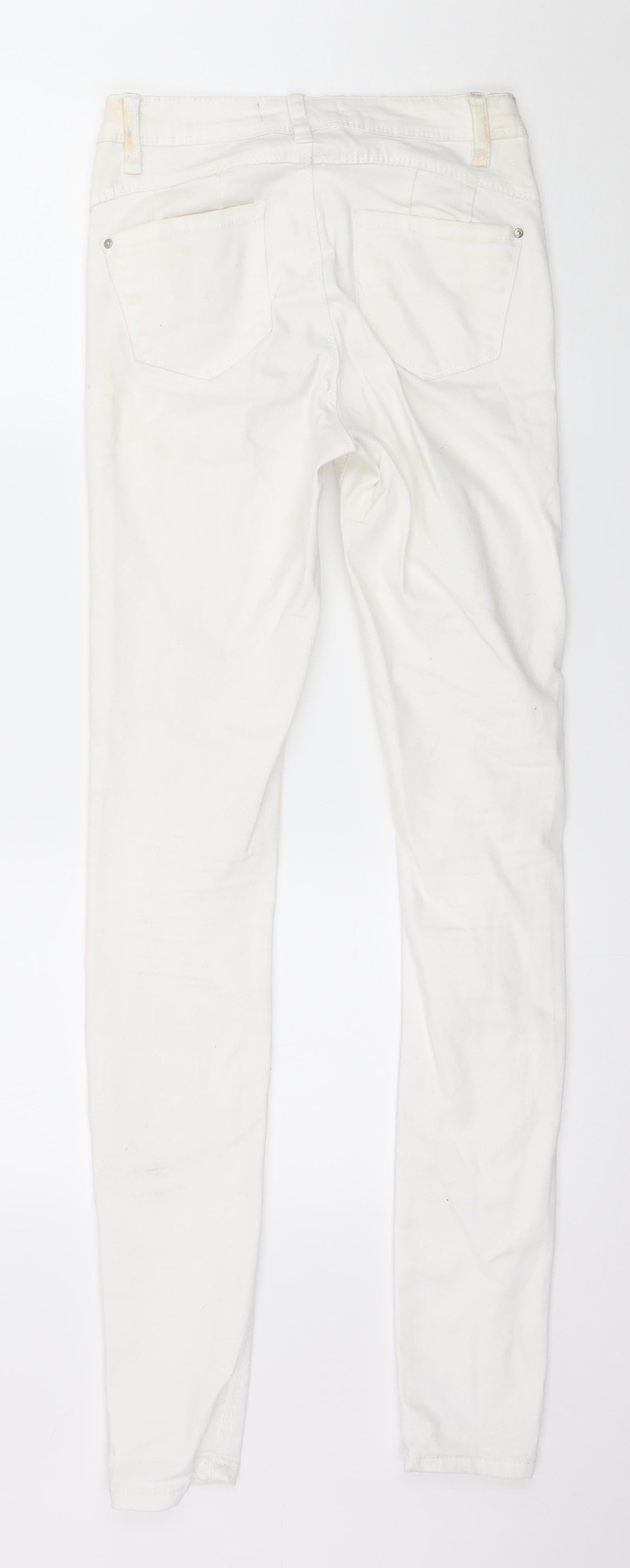 Denim & Co. Womens White  Denim Skinny Jeans Size 6 L30 in