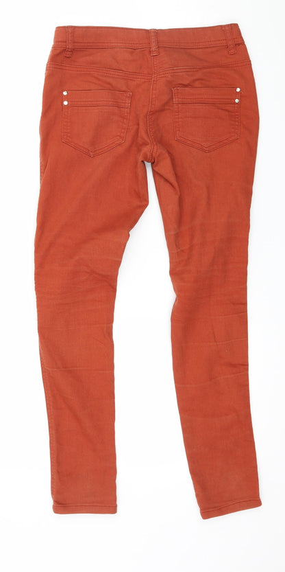 Candy Couture Girls Orange  Denim Skinny Jeans Size 13 Years