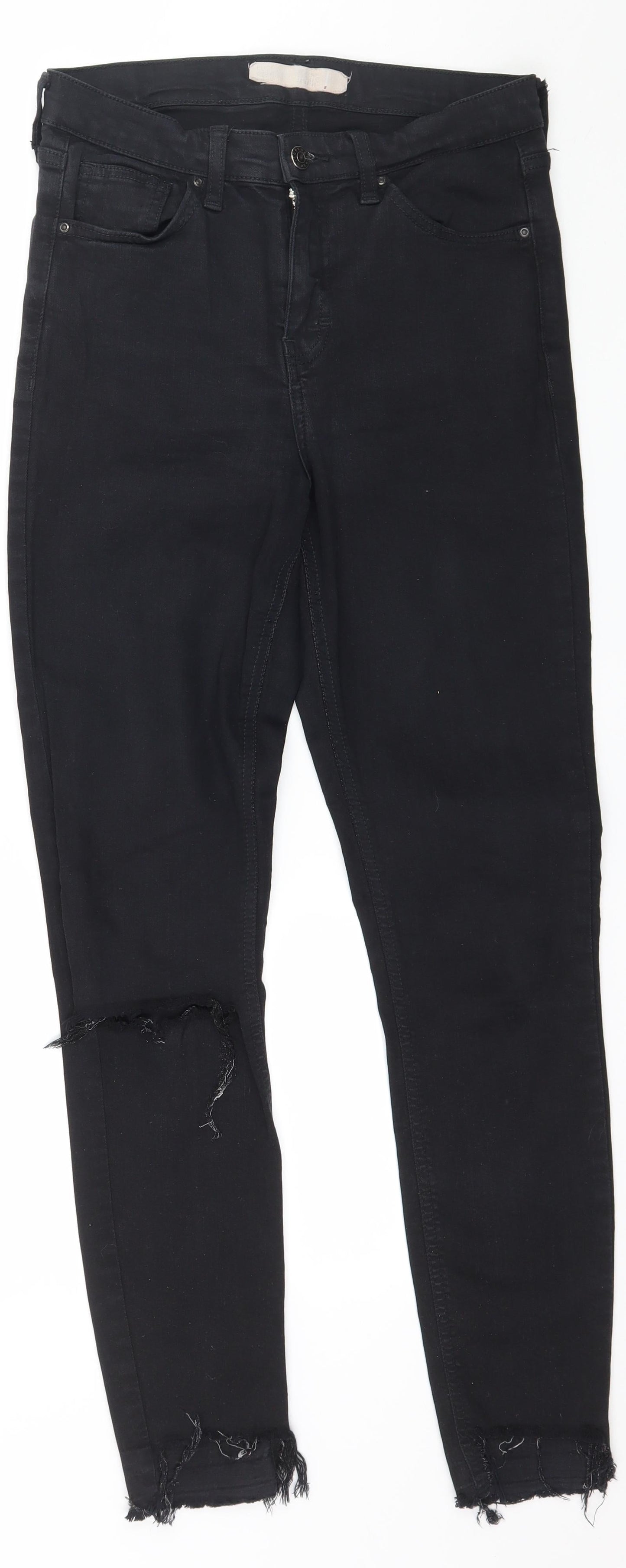 Topshop Womens Black  Denim Skinny Jeans Size 28 in L32 in