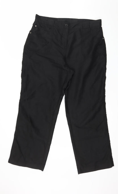 Womens UK Size 14 BHS Regular Fit  Black Trousers