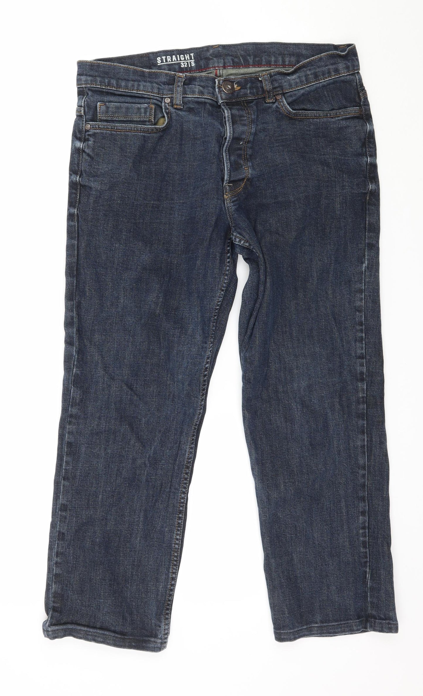George Mens Blue  Denim Straight Jeans Size 32 in L25 in