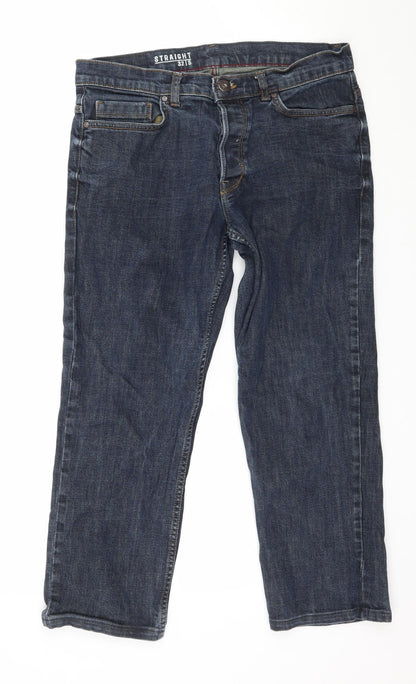 George Mens Blue  Denim Straight Jeans Size 32 in L25 in