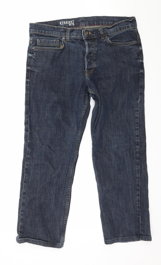 George Mens Blue  Denim Straight Jeans Size 32 in L25 in