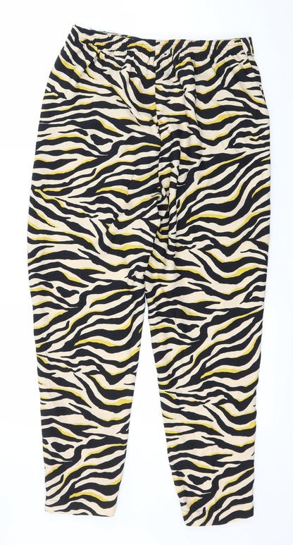 F&F Womens Beige Animal Print  Trousers  Size 12 L27 in
