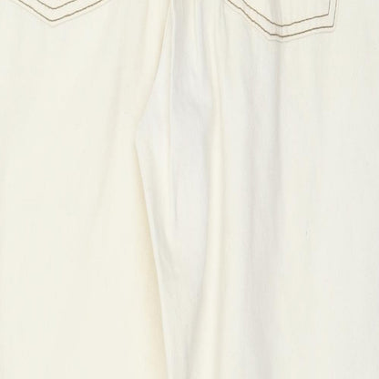 Denim & Co. Womens Ivory  Denim Straight Jeans Size 10 L29 in