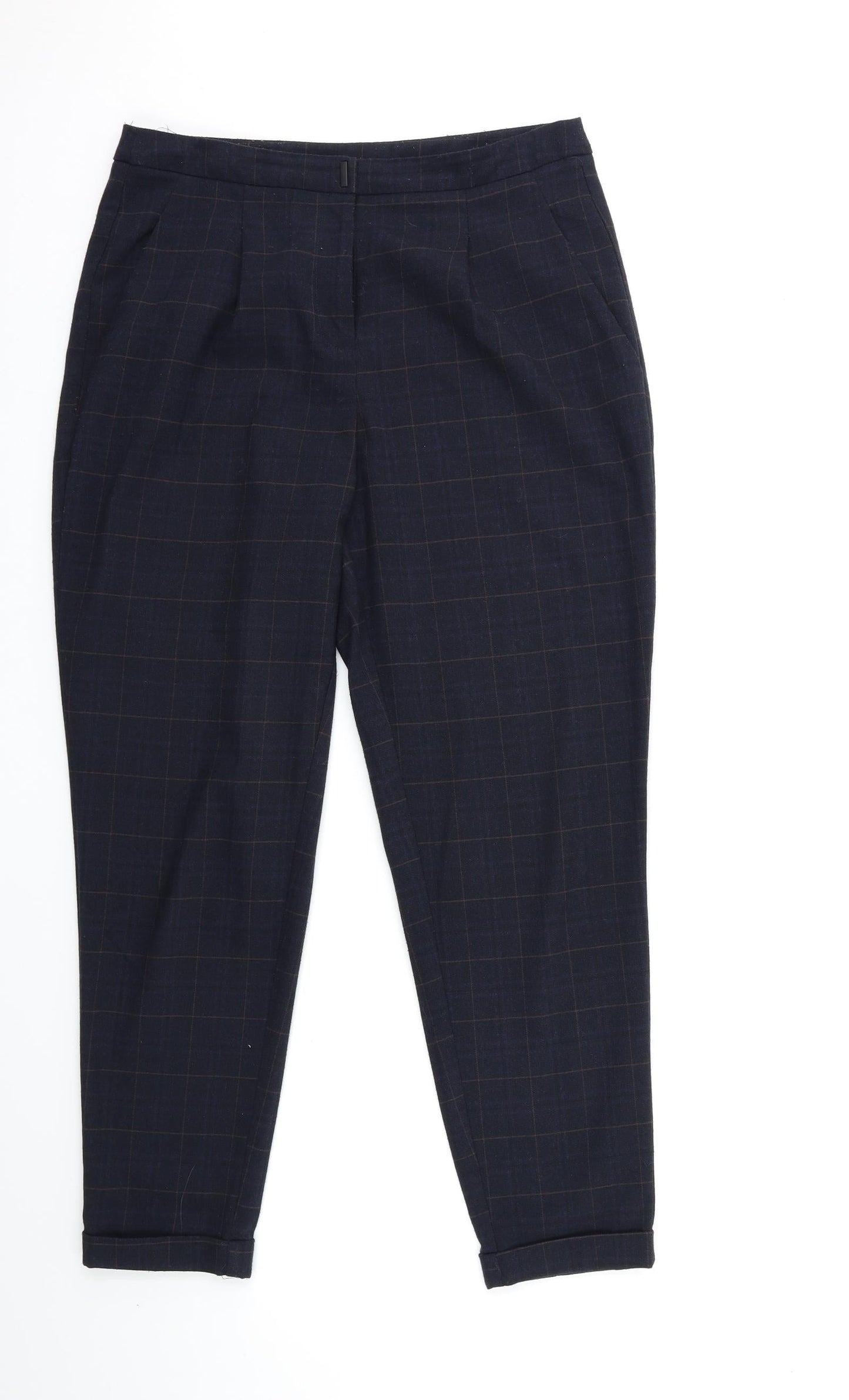 F&F Womens Black Check  Trousers  Size 10 L28 in