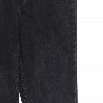 Womens UK Size S Easy Regular Fit Straight Black Jeans