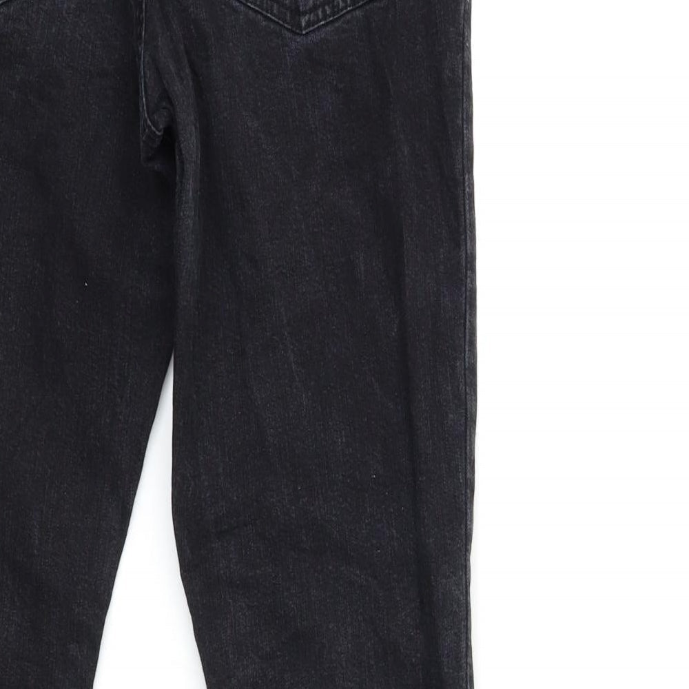 Womens UK Size S Easy Regular Fit Straight Black Jeans