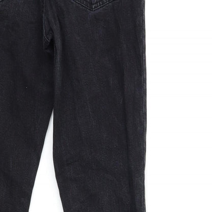 Womens UK Size S Easy Regular Fit Straight Black Jeans