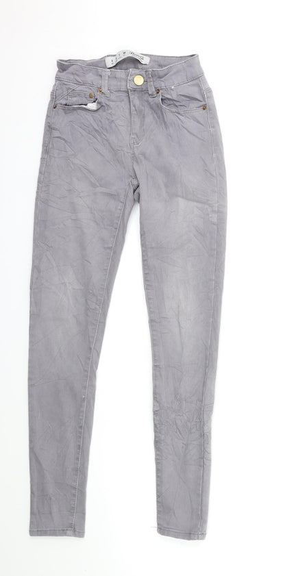 Denim & Co. Womens Grey  Denim Skinny Jeans Size 6 L27 in