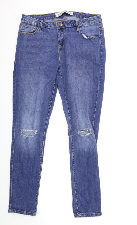 Denim & Co. Womens Blue  Denim Skinny Jeans Size 12 L29 in