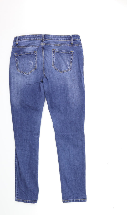 Denim & Co. Womens Blue  Denim Skinny Jeans Size 12 L29 in