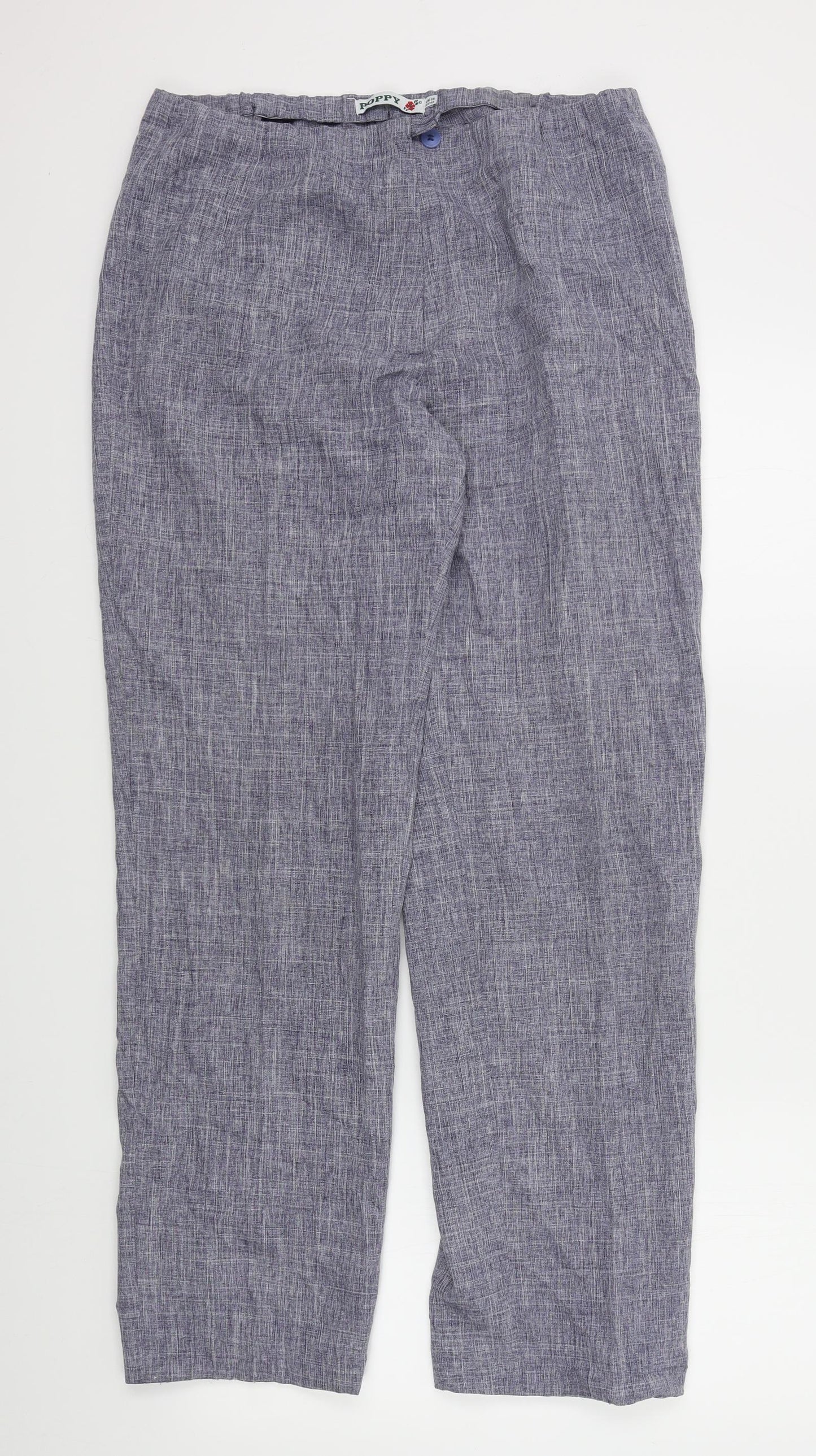 Poppy Womens Blue   Trousers  Size 14 L30 in