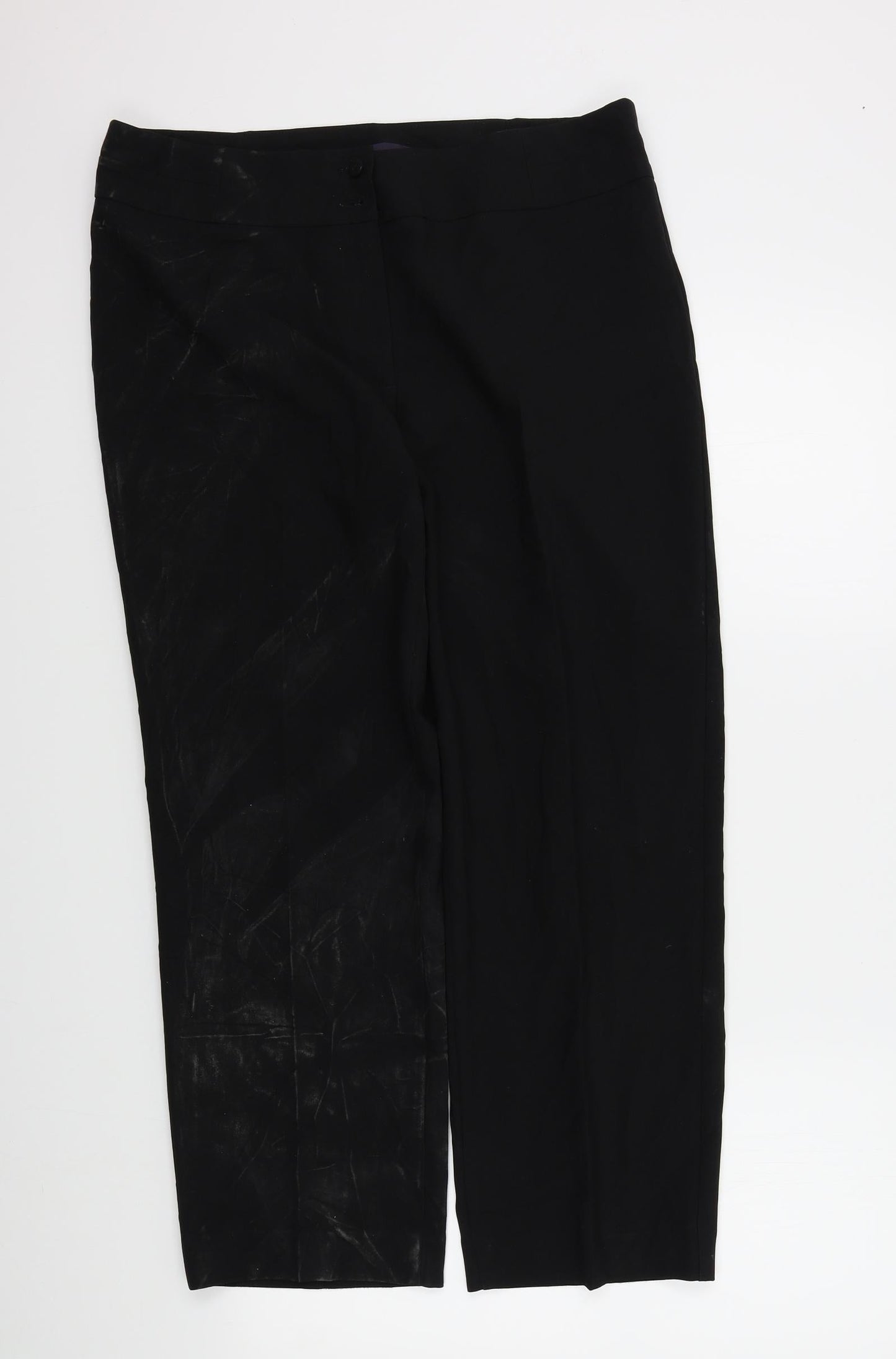 Womens UK Size 14 M&S Regular Fit  Black Trousers