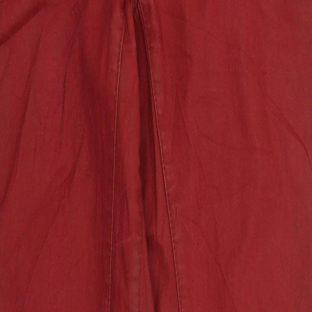 Womens UK Size 10 Topshop Regular Fit  Red Trousers