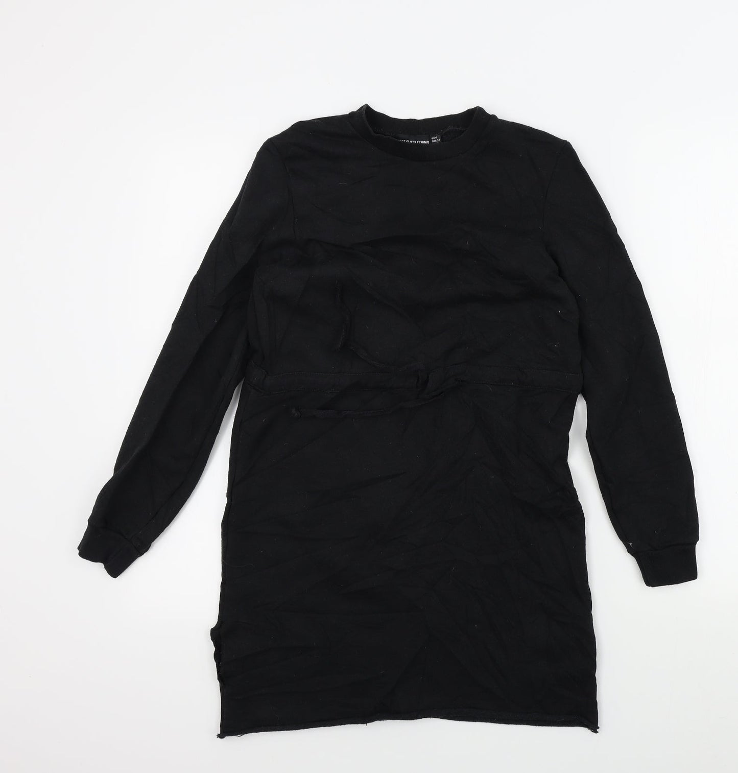 PRETTYLITTLETHING Womens Black Colourblock  A-Line  Size 6