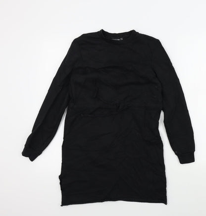 PRETTYLITTLETHING Womens Black Colourblock  A-Line  Size 6