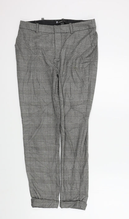 Mango Womens Black Check  Trousers  Size 32 L26 in