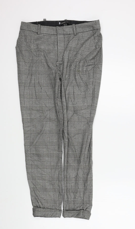 Mango Womens Black Check  Trousers  Size 32 L26 in