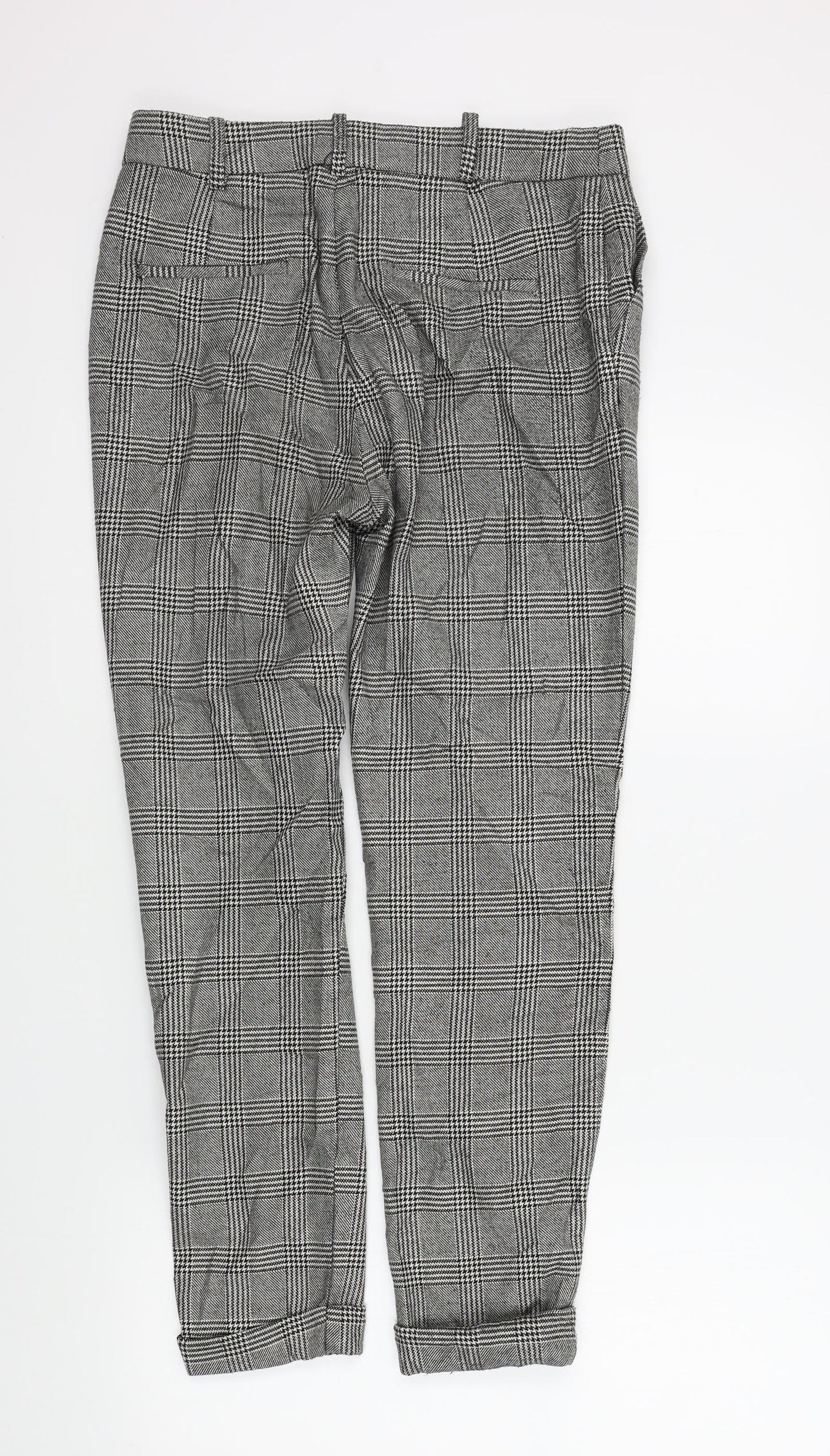 Mango Womens Black Check  Trousers  Size 32 L26 in