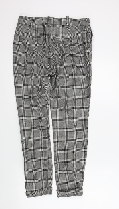 Mango Womens Black Check  Trousers  Size 32 L26 in