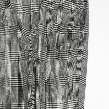 Mango Womens Black Check  Trousers  Size 32 L26 in