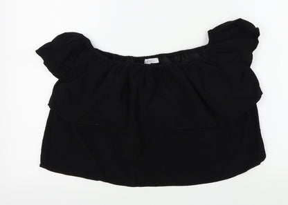 Lucy Paris Womens Black Colourblock  Basic Blouse Size M