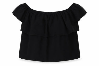 Lucy Paris Womens Black Colourblock  Basic Blouse Size M