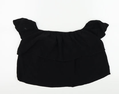 Lucy Paris Womens Black Colourblock  Basic Blouse Size M