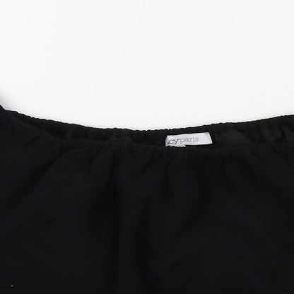 Lucy Paris Womens Black Colourblock  Basic Blouse Size M