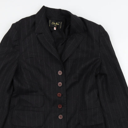 elsa malur Womens Grey Striped  Jacket  Size 40