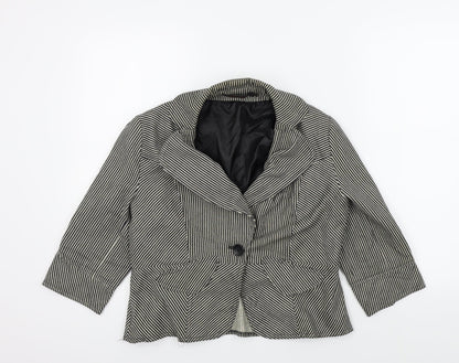 charlise Womens Black Striped  Jacket  Size 42
