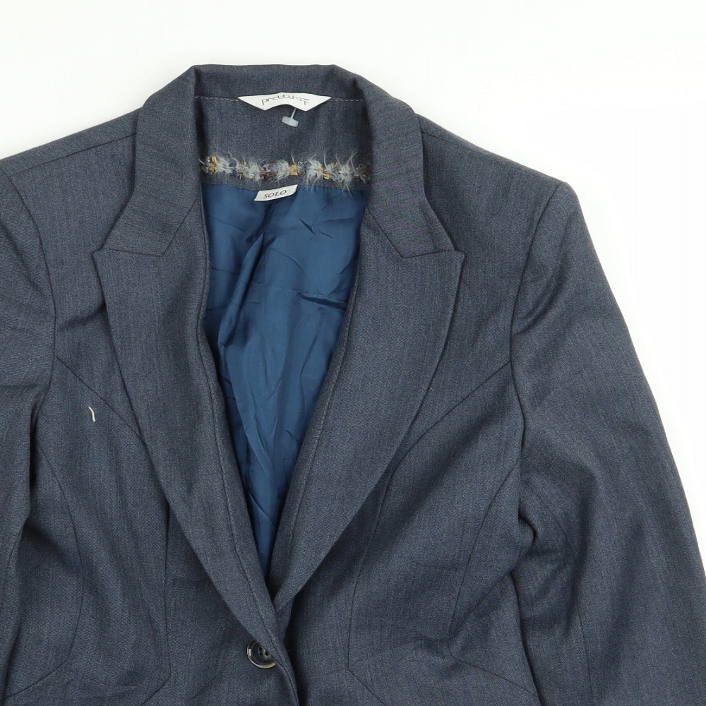 PRETTYLITTLETHING pretty af Womens Blue   Jacket Blazer Size 6