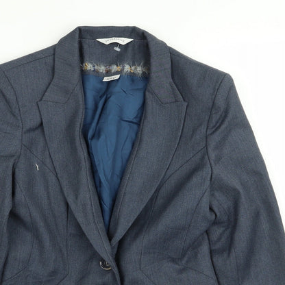 PRETTYLITTLETHING pretty af Womens Blue   Jacket Blazer Size 6