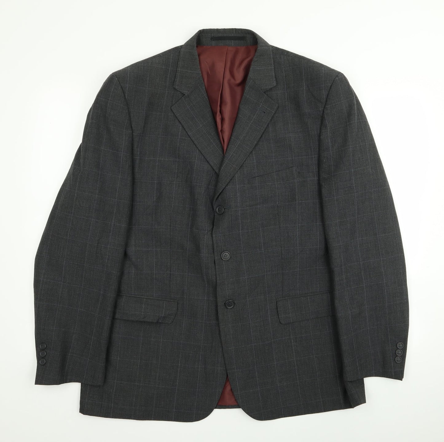Asda George Mens Grey Check  Jacket Blazer Size 44