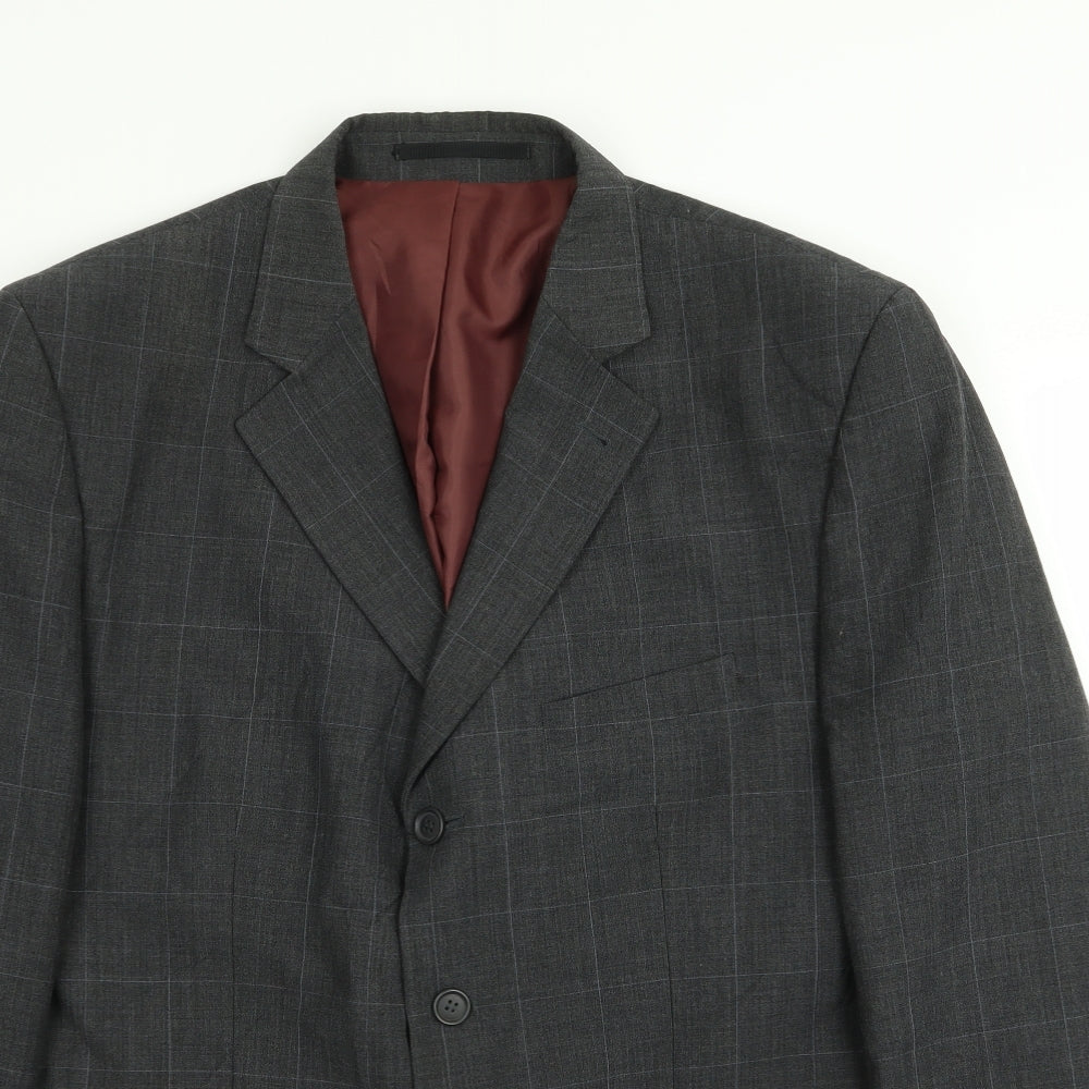 Asda George Mens Grey Check  Jacket Blazer Size 44
