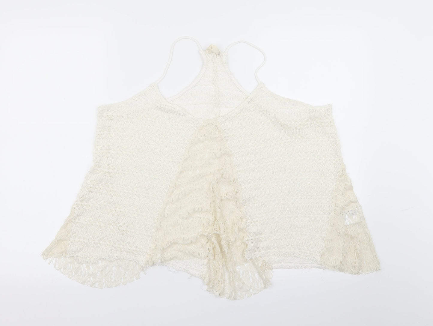 Womens UK Size M Preworn White Basic Tank