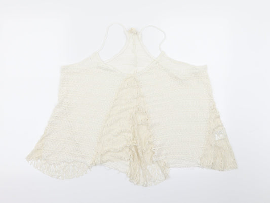 Womens UK Size M Preworn White Basic Tank
