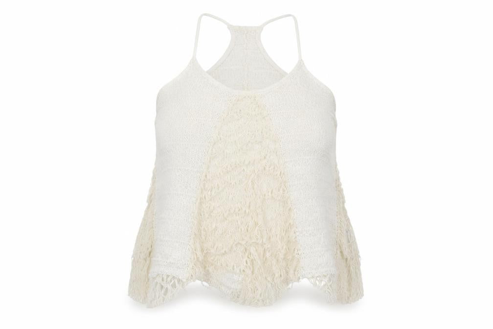 Womens UK Size M Preworn White Basic Tank