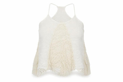 Womens UK Size M Preworn White Basic Tank