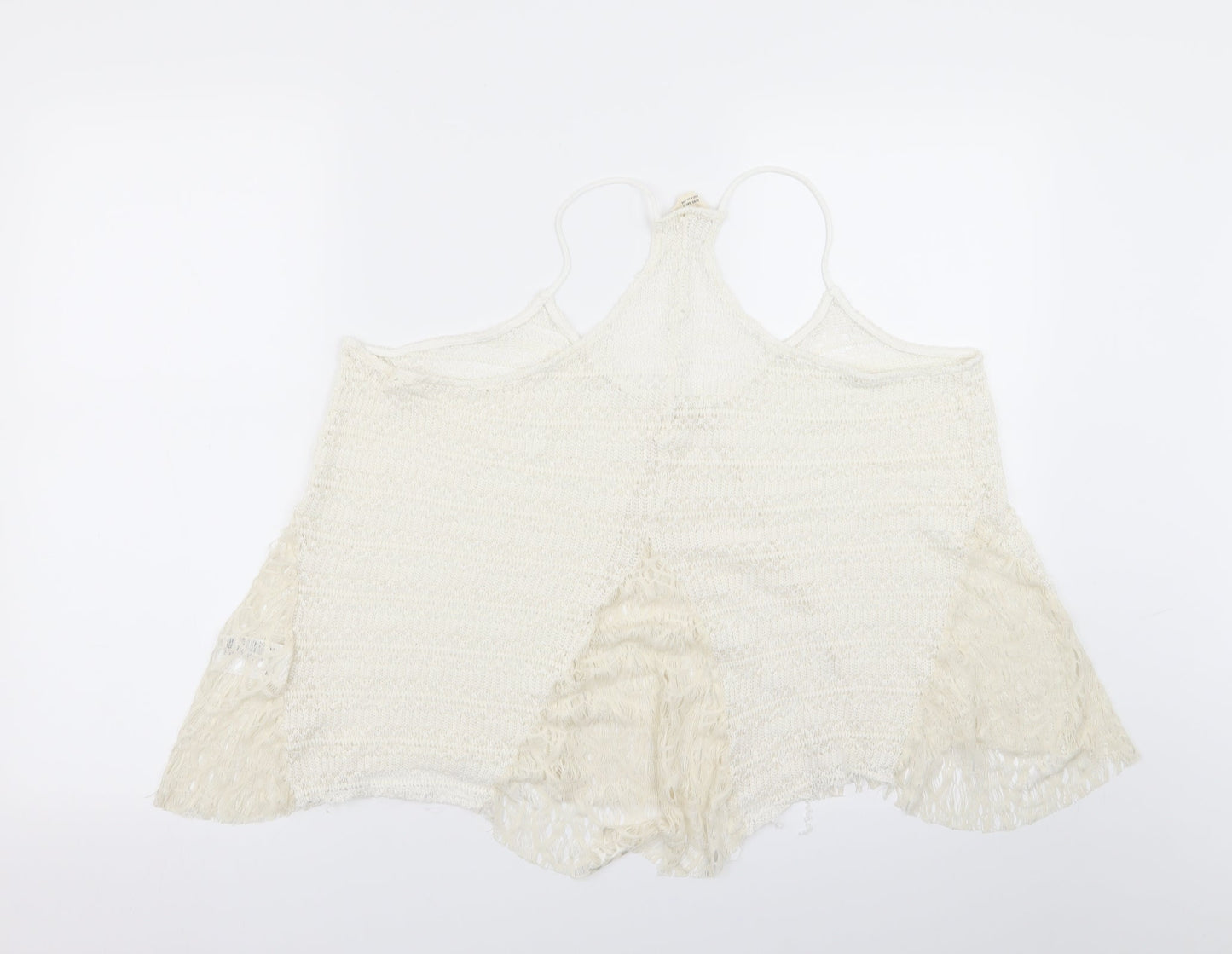Womens UK Size M Preworn White Basic Tank