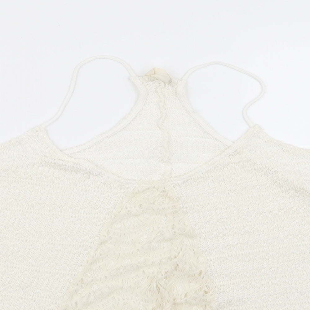 Womens UK Size M Preworn White Basic Tank