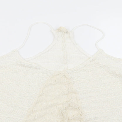 Womens UK Size M Preworn White Basic Tank