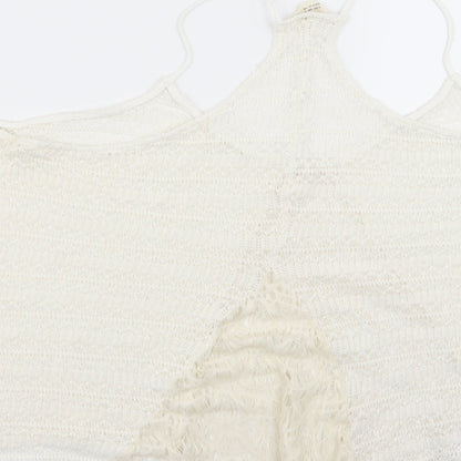 Womens UK Size M Preworn White Basic Tank