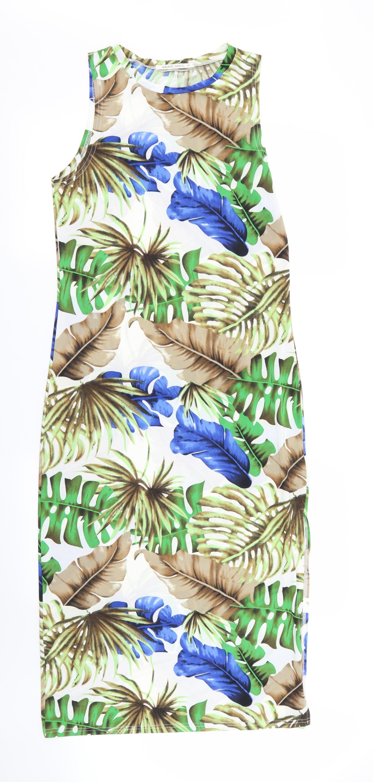 Brave Soul Womens Multicoloured Floral  Pencil Dress  Size M