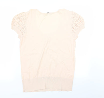Womens UK Size L Oasis Pink Basic T-Shirt