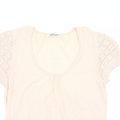 Womens UK Size L Oasis Pink Basic T-Shirt